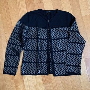Escada Black and Silver Metallic Knit Jacket